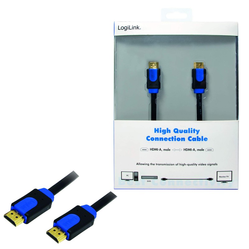 LogiLink 1m HDMI Plug to HDMI Plug Cable - Black