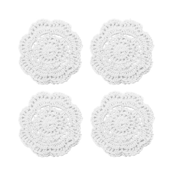 Phantomon Lace Round Crochet Doilies Handmade Coasters, 4-Inch, Pack of