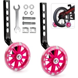GWMWON Llantitas Bicicleta Llantas Entrenadoras,Ruedas de Entrenamiento LED