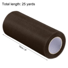 TA-VIGOR 6 Inch 25 Yards Tulle Fabric Ribbon Rolls, Pastel Mesh Fabric Spool Gift Tulle Ribbon Netting Rolls for Gift Wrapping Tutu Bow Christmas Birthday Party Wedding DIY Crafts Decor, Brown