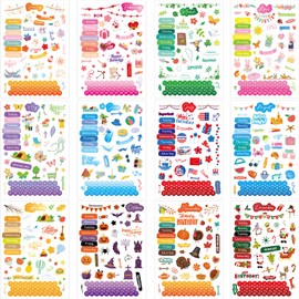 Daily Planner Stickers Clear 24 Sheets Monthly Celebration Stickers for Calendar Planning Scrapbooking Holiday Seasons General Events 1800+ Stickers with Tweezer