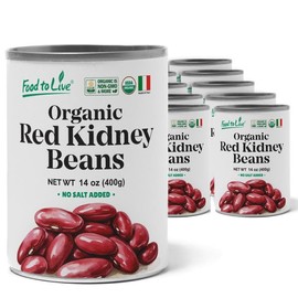 Food to Live Organic Italian Red Kidney Beans, 14 oz (Pack of 8) – Unsalted, Non-GMO, Vegan. Ready to Eat. Perfect for Salads, Soups, Pasta e Fagioli. Wholesale
