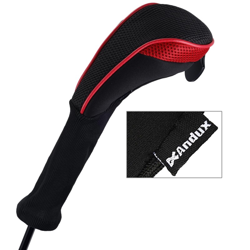 Andux Long Neck Golf Hybrid Club Headcovers with Interchangeable Number