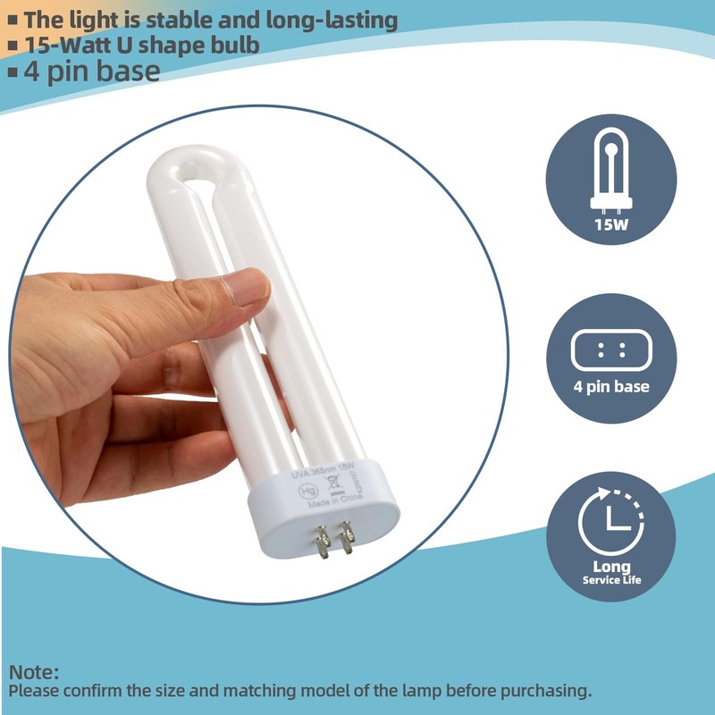 GRONGU 15-Watt Replacement Bulb with 4-Pin Base Compatible with Black