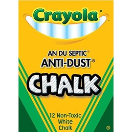 Crayola Nontoxic Anti-Dust Chalk, White, 12 Sticks/Box (50-1402) (3 Pack)