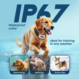 Mishayo Anti Bark Dog Collar - Shock, Beep & Vibration Modes - Smart No bark Collar for Small, Medium, Large Dogs - IP67 Waterproof, Rechargeable, Adjustable Sensitivity Training Collar