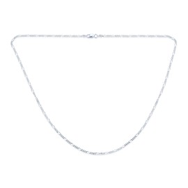 Unisex 2MM Strong Solid .925 Sterling Silver Figaro Link Chain Necklace For Men Women 20 Inch