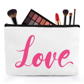 Love Gifts Makeup Bag Gift for Women Themed Cosmetic Bag Multi-Functional Toiletry Bag Birthday Gift for Friends Girls Daughter Sister Travel Cosmetic Pouch