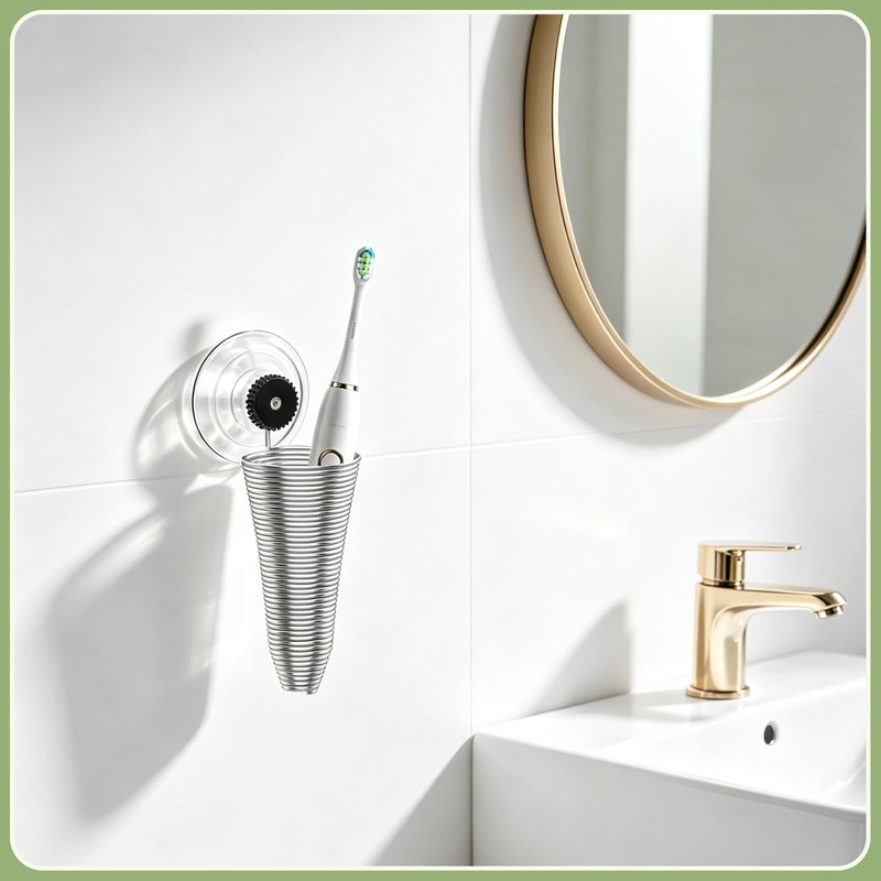 XNDGURE Traceless Suction Cup Toothbrush Holders Wall Mounted Toothbrush Holders