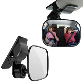 DOTOTO Espejo para Bebe Auto,Espejo de Coche para Bebé de Puede Girar 360°,Monitoreo de Seguridad Niños para Asiento Trasero (negro)