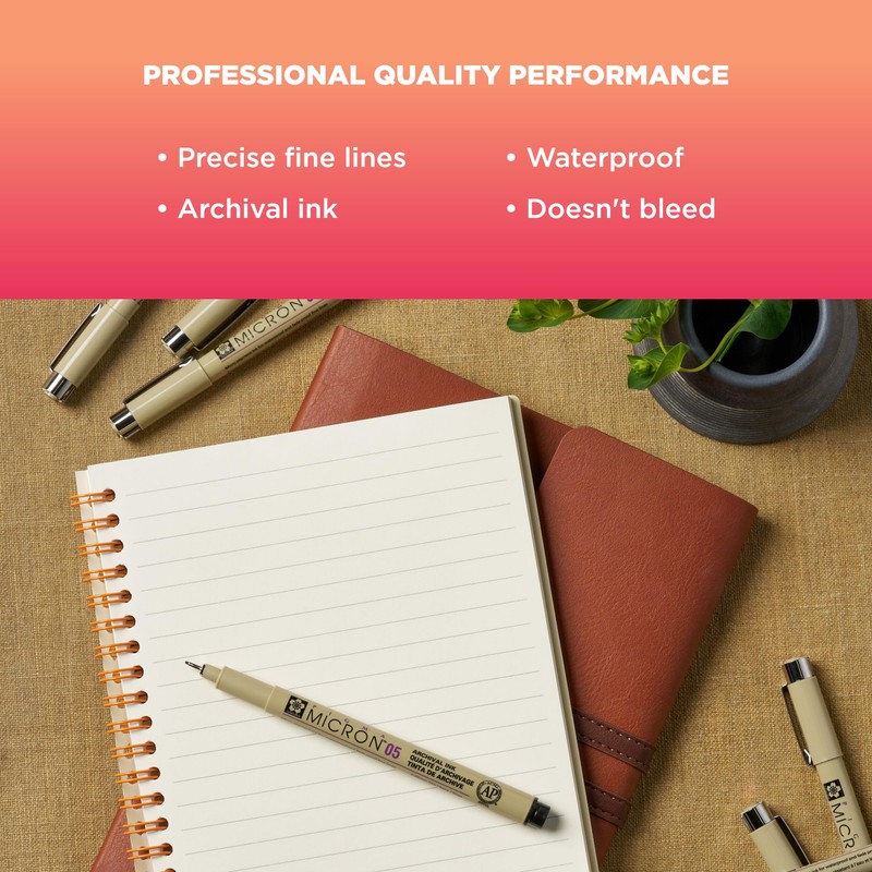 SAKURA Pigma Micron Black Ink Multi-tip Set, 10 Pack