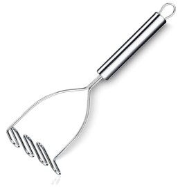 NOBILE LOVELYCARE Potato Masher Stainless Steel Potato Masher Pesta Vegetables 27 cm Width 10 cm Ergonomic Handle Potato Pestle 27 cm