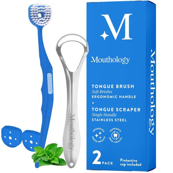Tongue Brush & Tongue Scraper, Reduce Bad Breath & Improve