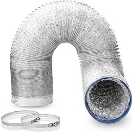 GDSTIME 4 Inch Dryer Vent Hose 10 FT, Flexible Aluminum Duct with 2 Clamps, Heavy Duty Muti Layer Protection for Heating Cooling Ventilation and Exhaust