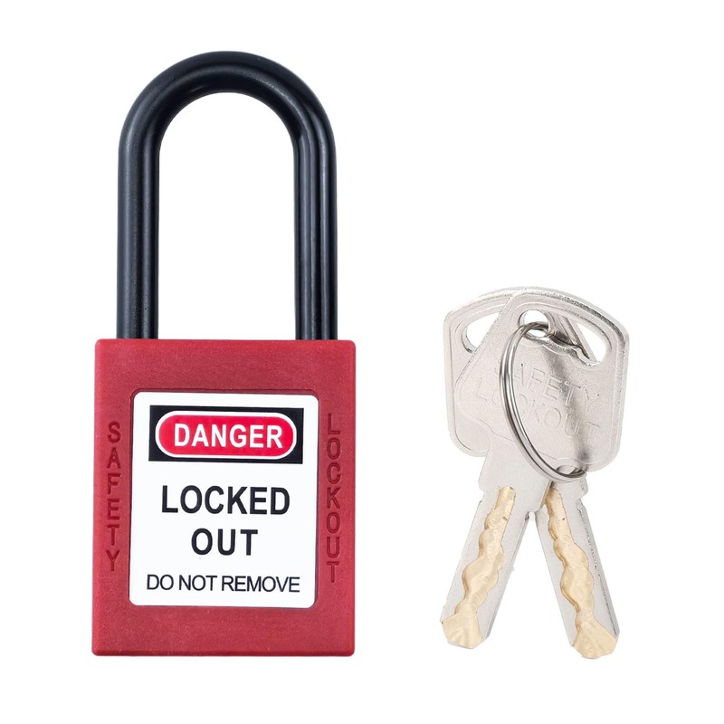 Pack of 10 Lockout Padlock, 38 mm Nylon Security Padlock