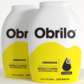 Obrilo Water Enhancer Liquid Flavoring Drops - ZERO Sugar/Calorie, Dye Free, Naturally Flavored Drink Syrup, 2.0 fl oz x 2 Bottles for Kids & Adults (Lemonade)