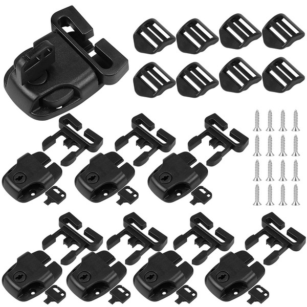 Hysagtek 8 Set Spa Hot Tub Cover Clips Replace Latches Clip Lock with Keys and Hardwares, Black