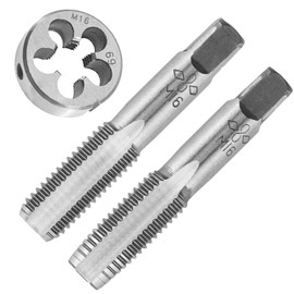 Aceteel M16X2 Hand Tap and Die Set, M16X2mm Metric Threading Hand Tap and Round Threading Die Right Hand