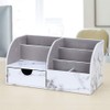 KINGFOM Pu Leather Desk Organizer Pen Pencil Holder Office Supplies