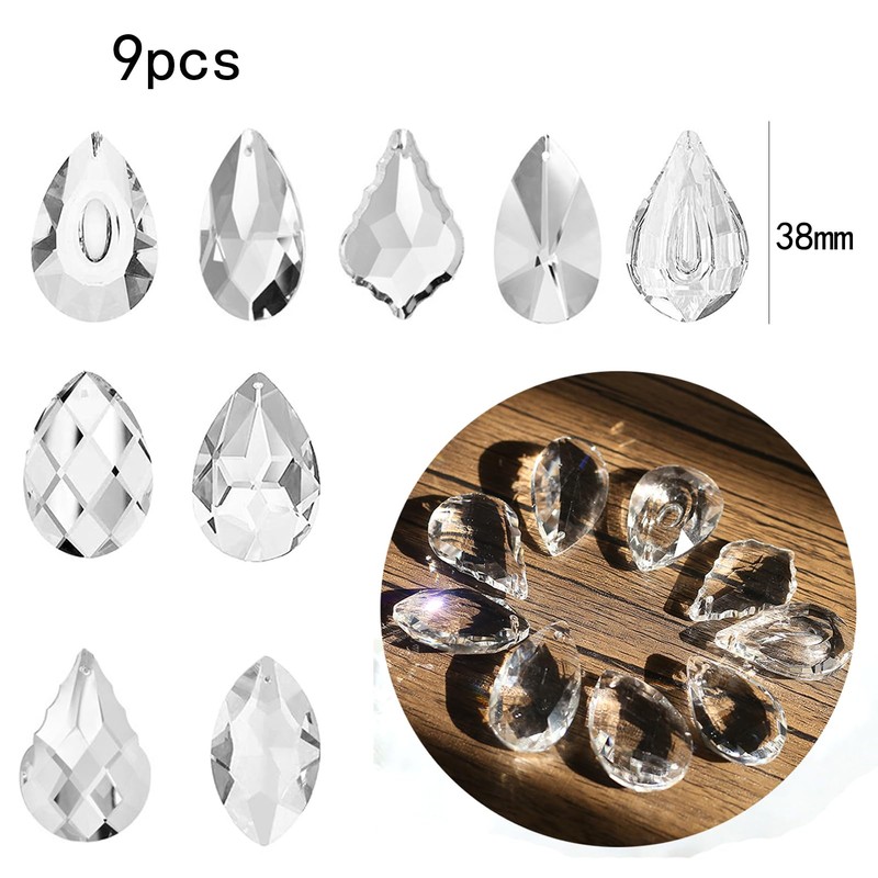 ToBeIT 9pcs Crystal Sun Catcher Conjures up Light Reflections Decorative