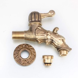Antikas Tap for garden fountains, brass tap, dragon head, like antique