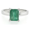 Natural Green Emerald 925 Solid Sterling Silver Engagement Ring Size