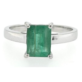 Natural Green Emerald 925 Solid Sterling Silver Engagement Ring Size 6, 7, 8, 9