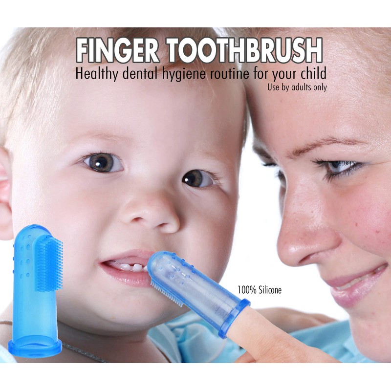 Brilliant Baby Finger Toothbrush Gum Massager and Teether Brush for