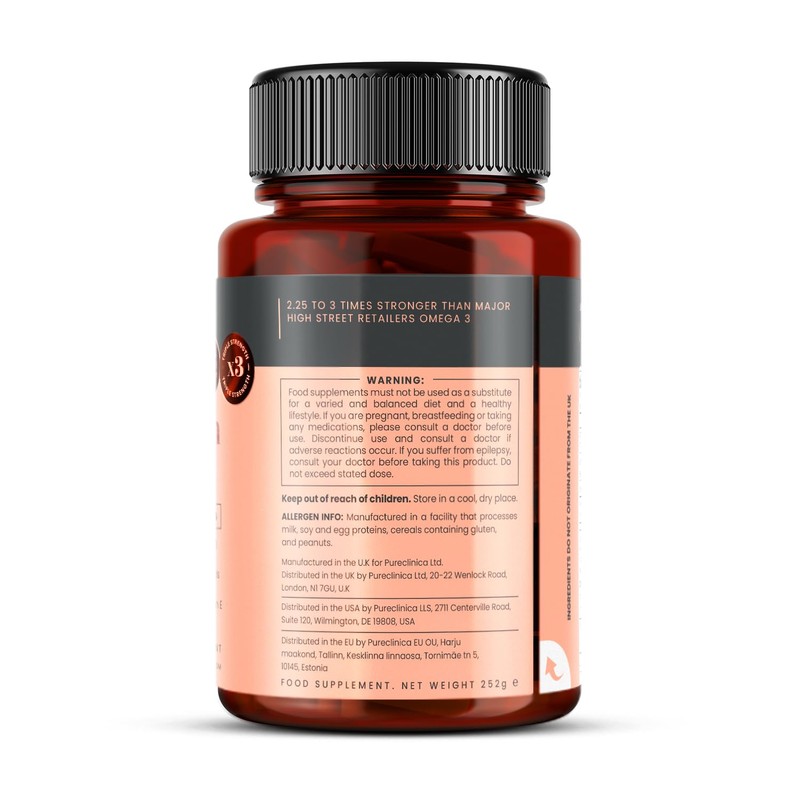 Pureclinica Pureclinica Triple Strength Omega 3 1000mg x 360 Capsules