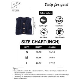 Megfie Womens Oversized Cardigan Sweaters Chunky Sweater Tank Tops Knit Vest Cropped Knitted Sweater Vest for Women Red