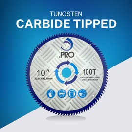 .PRO 255mm 100T Circular Saw Blade - 30mm Bore (25,20,16mm Reduction Rings) - 2.6mm Kerf - Fits DeWalt, Makita, Bosch, Milwaukee, Evolution