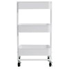 artPOP! 3-Tier Metal Utility Rolling Cart, White, 32 x 17