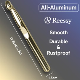 7PCS Ergonomic Crochet Hooks Set, Jumbo Ergonomic Metal Crochet Needles (6.5-15mm), Crochet Hook Set for Chunky Yarn, Blankets, Rugs, Crochet Hooks for Beginners & Adults