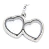 Clearly Charming Small Double Heart Locket Necklace Base for Floating