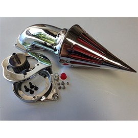 AfterMokit Cone Spike Air Cleaner Intake with Red Filter for Kawasaki Vulcan 800 VN800A Vulcan 800 Classic VN800 Classic 1995 and Up Chrome