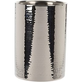 Wine Cooler 12 x 18 cm, Silver, Hammered Stainless Steel