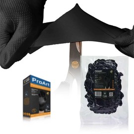[THE BEST IN PERSONAL SECURITY PRO ART EST 1979] [Black and Orange 2 Colors] Nitrile Rubber Gloves 50 Pieces Diamond Grip Thick 0.25mm Rubber Gloves S/M/L/XL Sizes Powder-Free Refill Vacuum Packaging