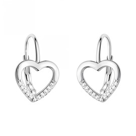 SOFIA MILANI - Women's Earrings 925 Silver - with Zirconia Stones - Heart Earrings - 20847, Sterling Silver, Cubic Zirconia