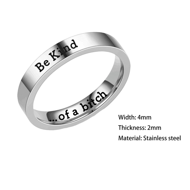 MIFYNN Be Kind of A Bich Ring Stainless Steel Rings