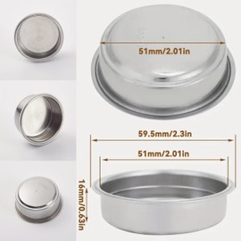 AFBTCQMB Reusable Stainless Steel Coffee Filter 3 Pack for Coffee Machines Silver/Grey