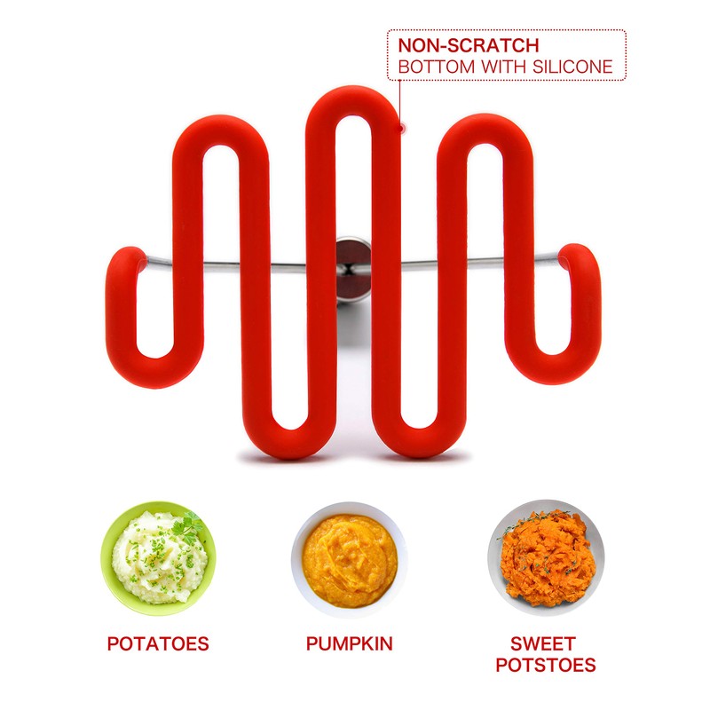 Jell-Cell Potato Masher - Silicone Protect Body with Premuim Stainless