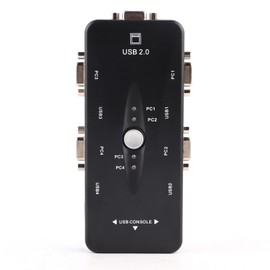 4-Port USB 2.0 KVM VGA/SVGA Monitor Hub Computer Switch Box Adapter Devices for PC Keyboard Mou
