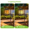 BOBKID 2 Pack Solar Lanterns Outdoor Waterproof, Flickering Flame Outdoor