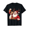Christmas Tree Santa Reindeer Christmas T-Shirt, black