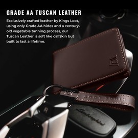 Kings Loot Wallet for Men | Minimalist Slim RFID Blocking Leather Design with Cash Pocket & Card Pull Strap | Holds 1-15 Cards | Stylish & Durable Wallets (Umber)