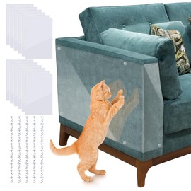 Anti Cat Scratch Furniture Protector - 12 Pack, mdzysj Clear Couch Protector from Cat Claws, Couch Guards for Cats, Sofa Shield Protectors from Cats Scratching. (12 Pcs +50 Pins)