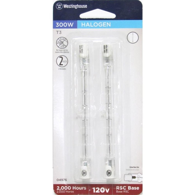 Westinghouse 0497600 300 Watt T3 Halogen Double-Ended Clear Light Bulb