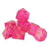 7PCS Polyhedral Dice Clear Numbers Pointed Edges Resin Dice Set