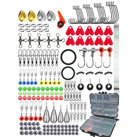 FOLANDO 187-Piece Fishing Tackle Kit with Organiser Box - Complete Rig Builder Set (Weights/Hooks/Swivels) for Texas/Carolina Rigs | Bank & Boat Ready
