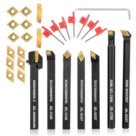 HiCOZZIE Rotary Tool 5/16 8mm Shank 7pcs Rotary Tool Holder for Turning, Tapping with 14 Pieces Carbide